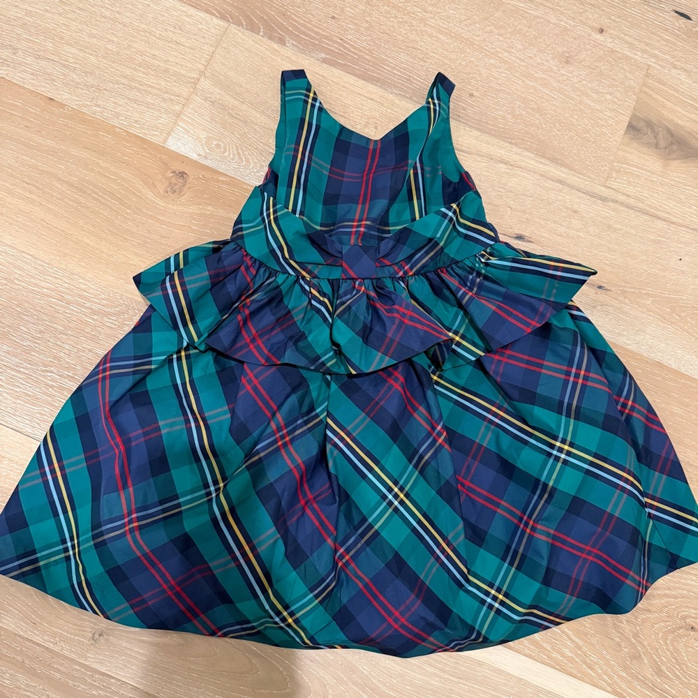 Janie and Jack Green Plaid Formal Holiday Dress